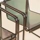 Ensemble de 4 chaises en métal noir 80's