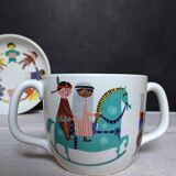 Children's dishes or birth gift Plate and bowl Utan gränser gustavsberg vintage design scan