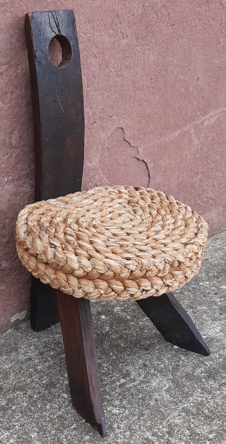 Handmade wickerwork chair from the 60s and 70s