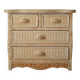 Commode en osier beige vintage