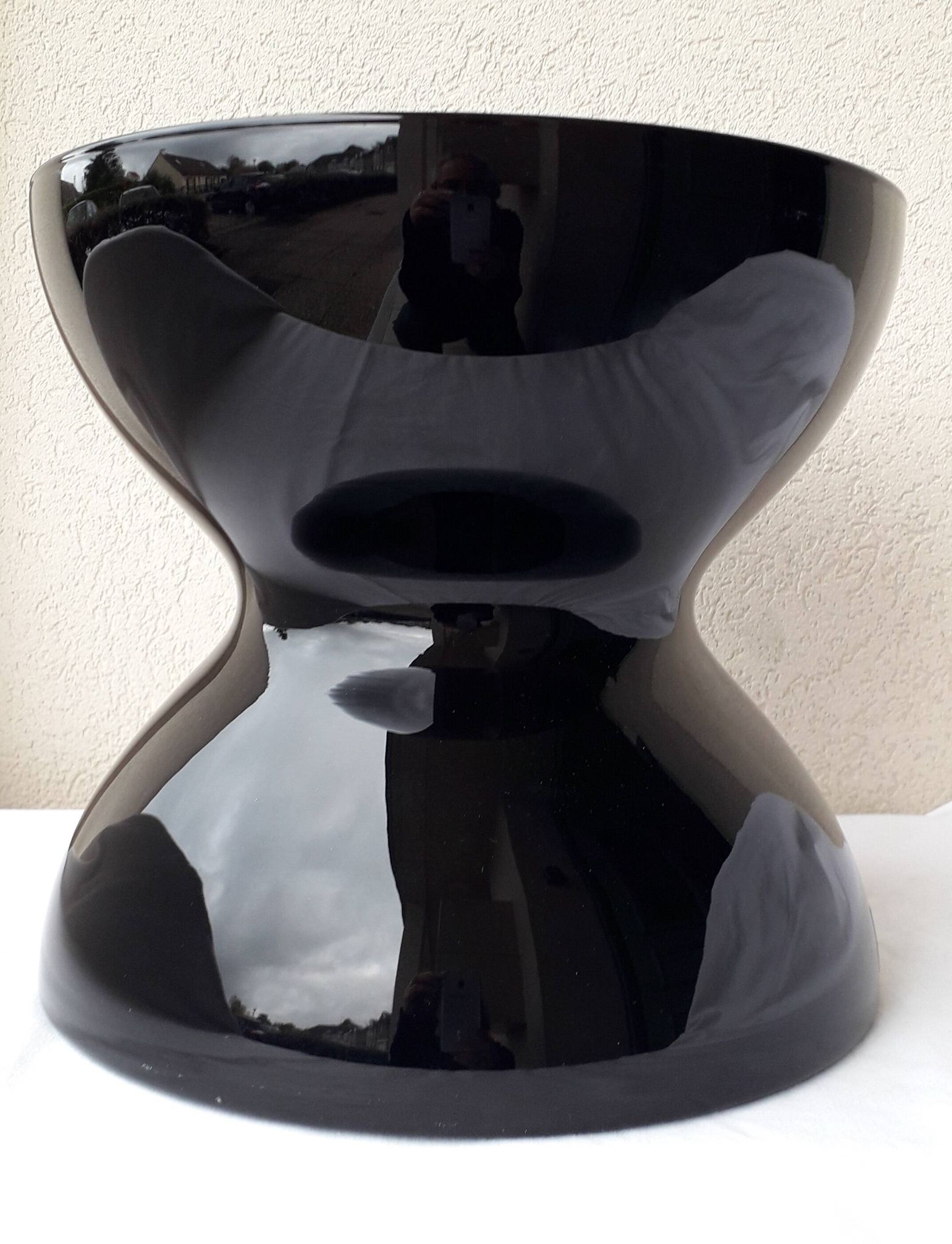 Vase diabolo noir en verre Nelsson