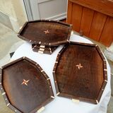 Ensemble de  6 plateaux empilables en wenge