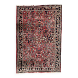 Vintage Persian Hamadan handmade rug 3.3' x 4.11' 1950s - 1C1213