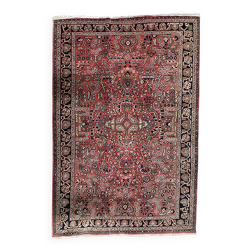 Vintage Persian Hamadan handmade rug 3.3' x 4.11' 1950s - 1C1213