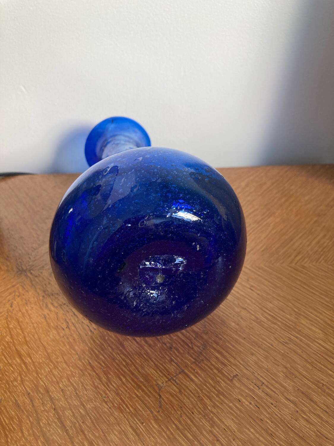 Blue blown glass vase