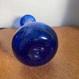 Vase verre soufflé bleu