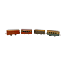 Set of 4 cars on train