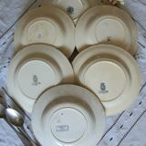 Assiettes creuses anciennes dépareillées en faïence terre de fer