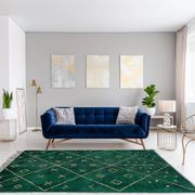 Tapis marocain moderne vert art contemporain 280x370cm