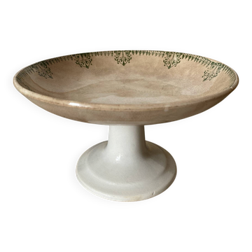 Compotier en terre de fer patinée , coupe à fruits ancienne