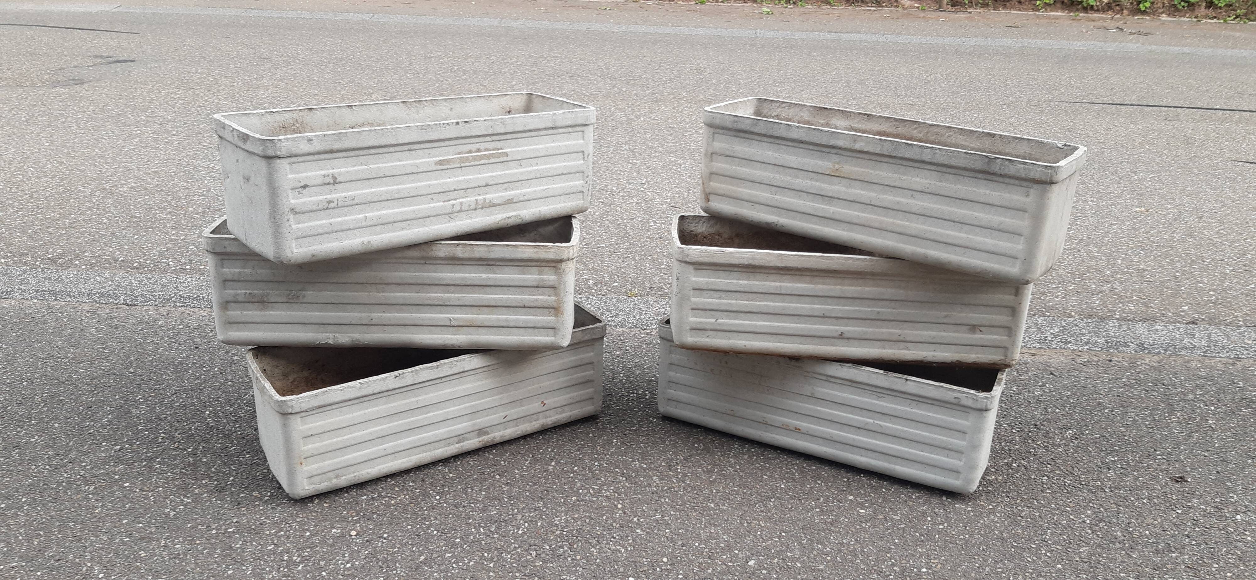 Set of 6 modernist planters