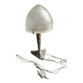 Lampe de table Art déco – Métal chromé et verre pressé moulé – Attribuée à Création Tief