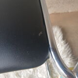 Vintage 70s black skai sled chair