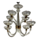 Venetian Chandelier in Colorless Murano Glass and Brass Circa 1950