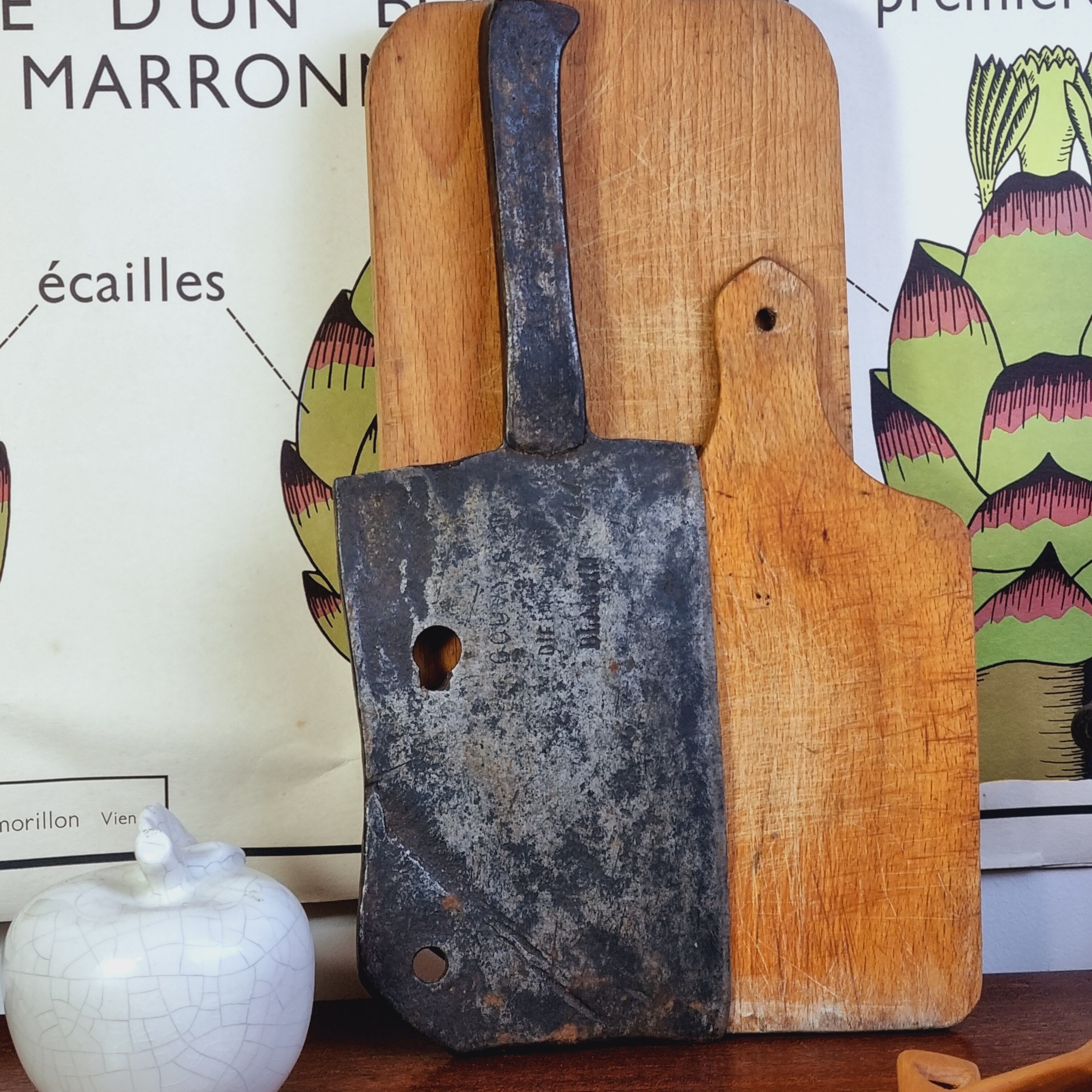 Old stamped butcher leaf