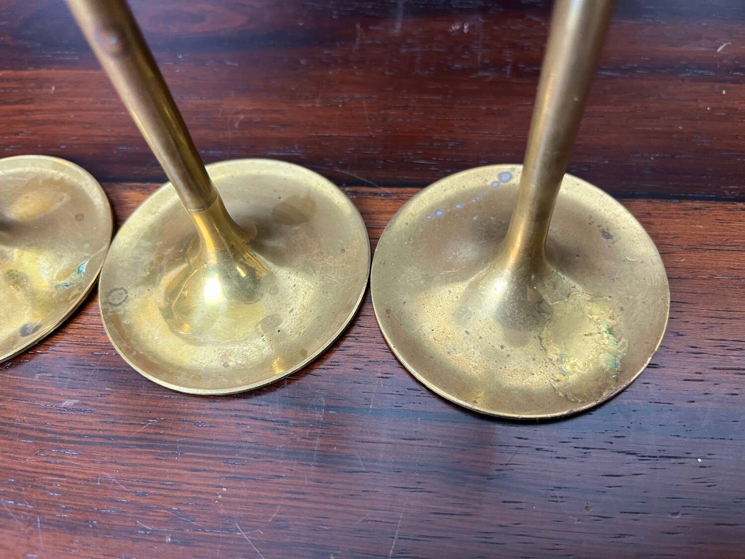 4 Scandinavian brass candlesticks from the 1960s