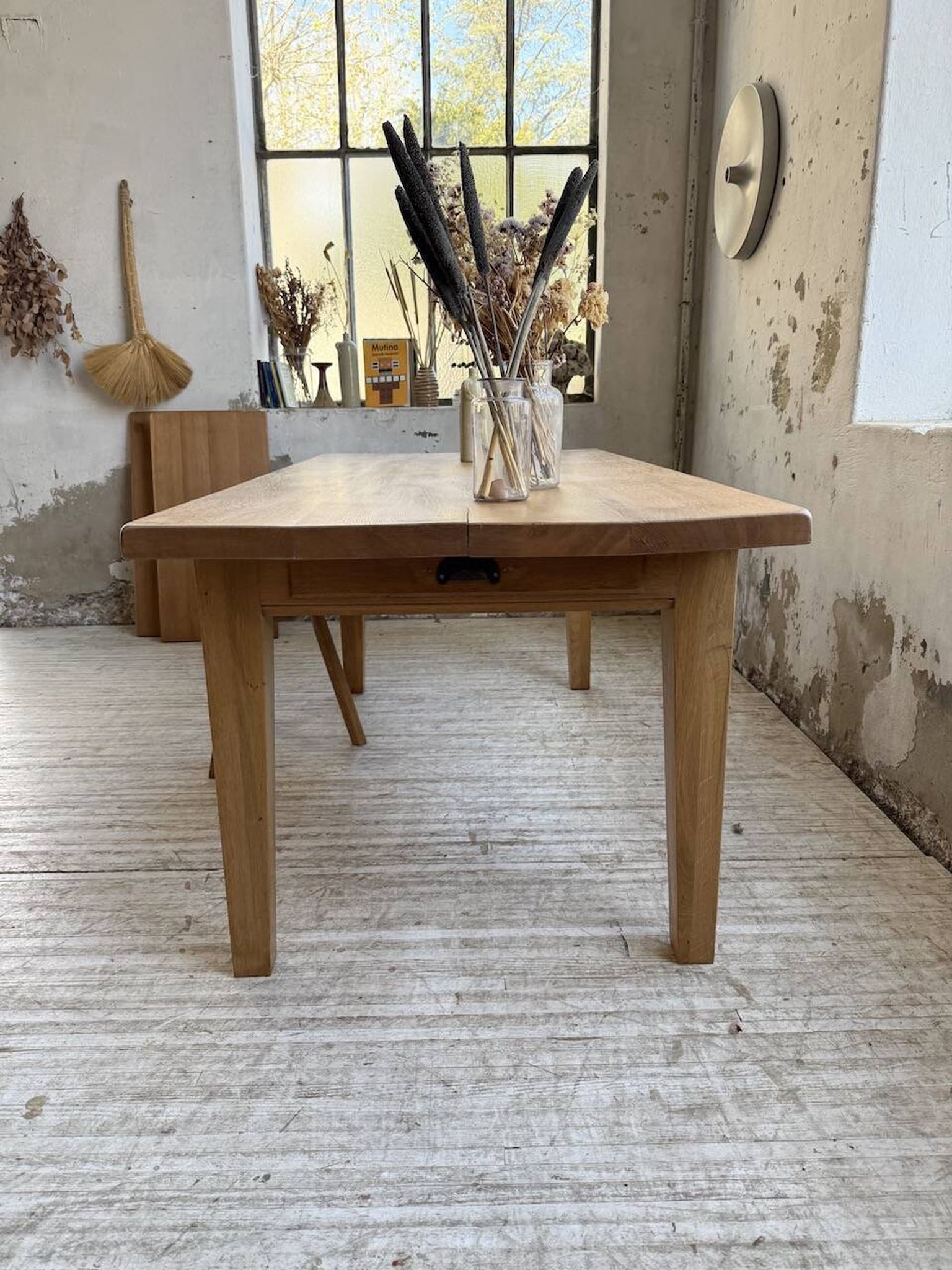 Table de ferme extensible en chêne massif