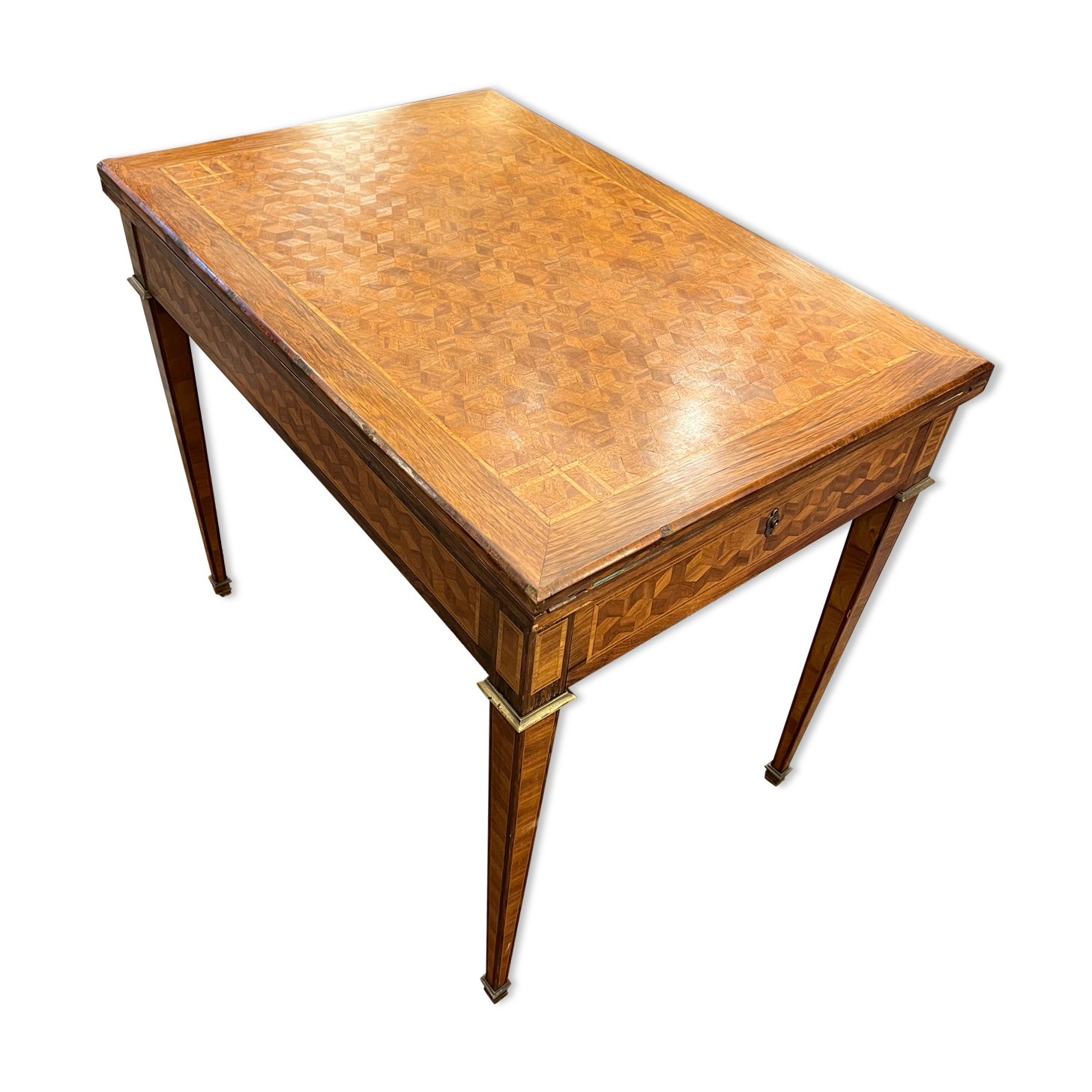 Old game table, has system, length 180 cm, directoire style