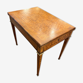 Table à jeu ancienne, a système, longueur 180 cm, style directoire