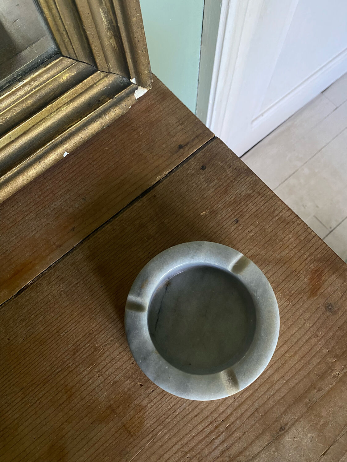 Cendrier vintage en marbre gris