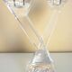 Pair of candlesticks, candelabra, crystal signed Villeroy & Boch, design and chic