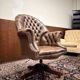 Classic English Chesterfield Director Chair Brown
