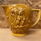 Old barbotine pitcher sarreguemines yellow ceramic squirrel decor