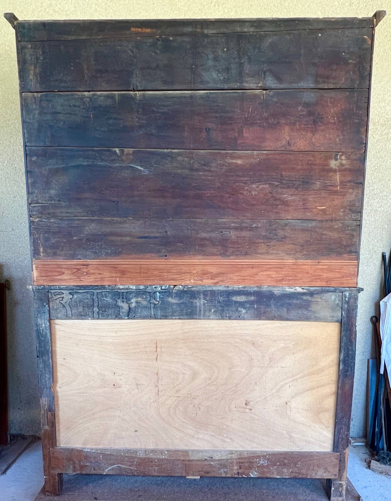 19th century Dauphinois sideboard in cherry wood, 2-part sideboard