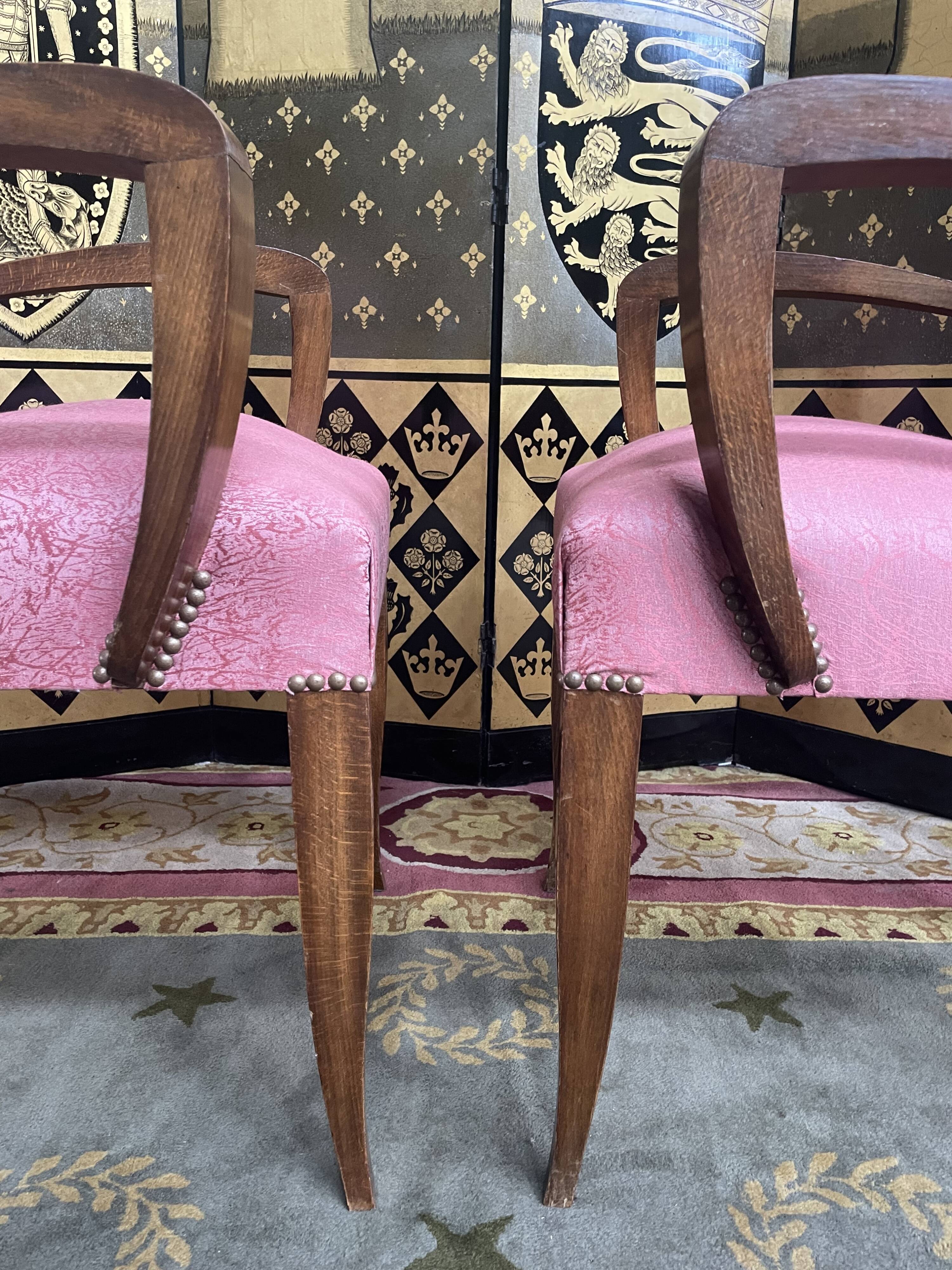 Pair of Art Deco bridge armchairs
