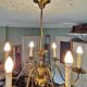 brass chandelier with 6 branches