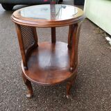 Floor lamp - wood - cane - glass