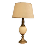 Ostrich egg and bronze lamp 1970 on shower stand