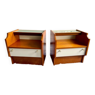 Set of two bedside tables 60's / 70's vintage France