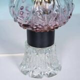 Vintage table lamp in Swedish coloured glass, glass table lamp.