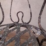 Xix° wrought iron garden chair