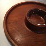 Jens Quistgaard round serving tray for Dansk IHQ teak Scandinavian design