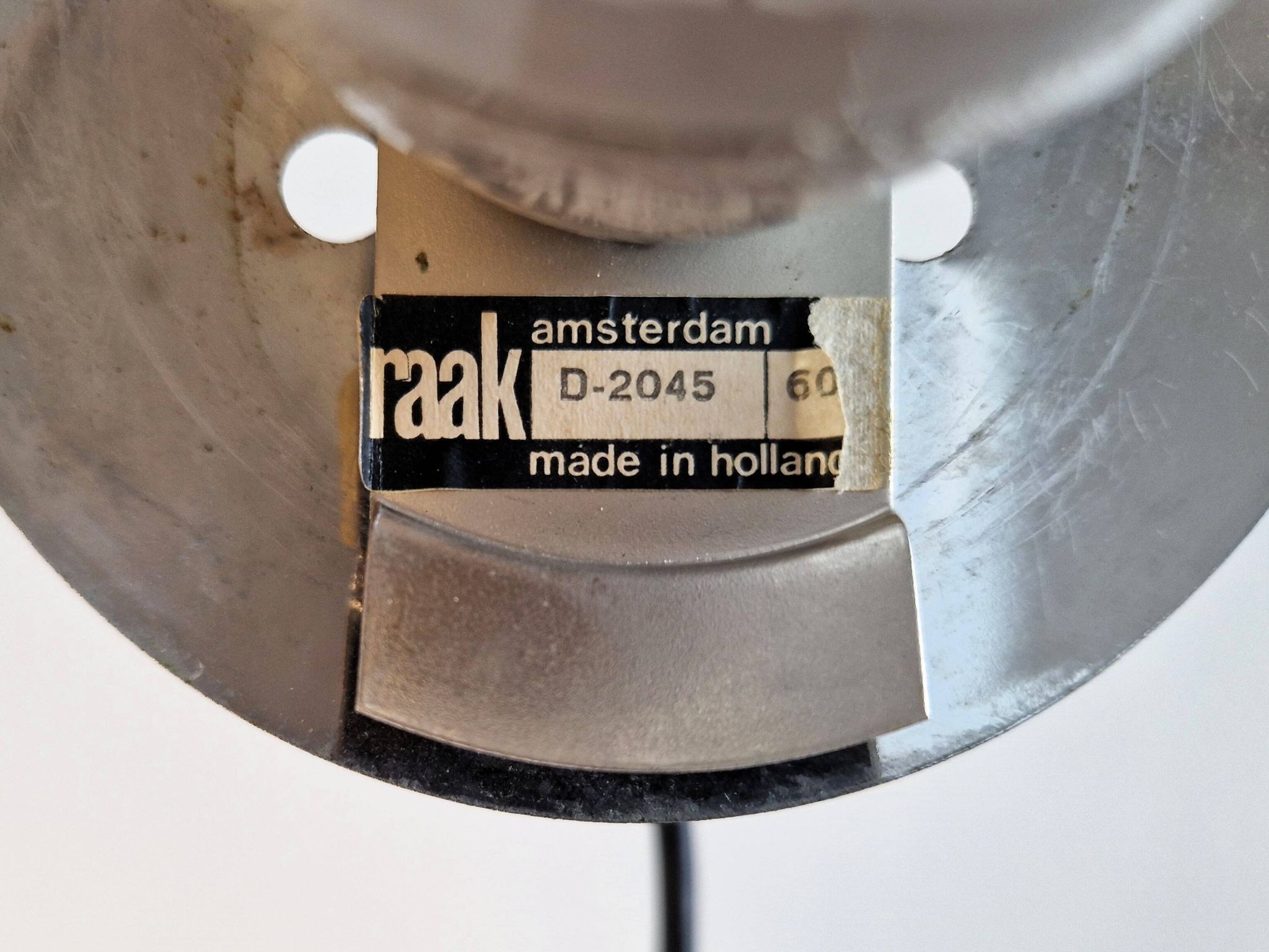 Model D-2045 Cylindrical table lamp with globe for Raak Amsterdam, The Netherlands 1960's