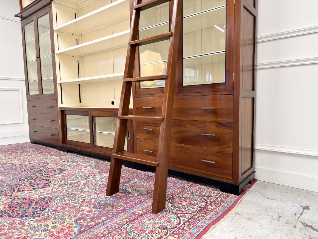 Large Classic English Art Deco Bookcase Library Cabinet