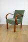 Bent vintage Art Deco loft armchair olive green