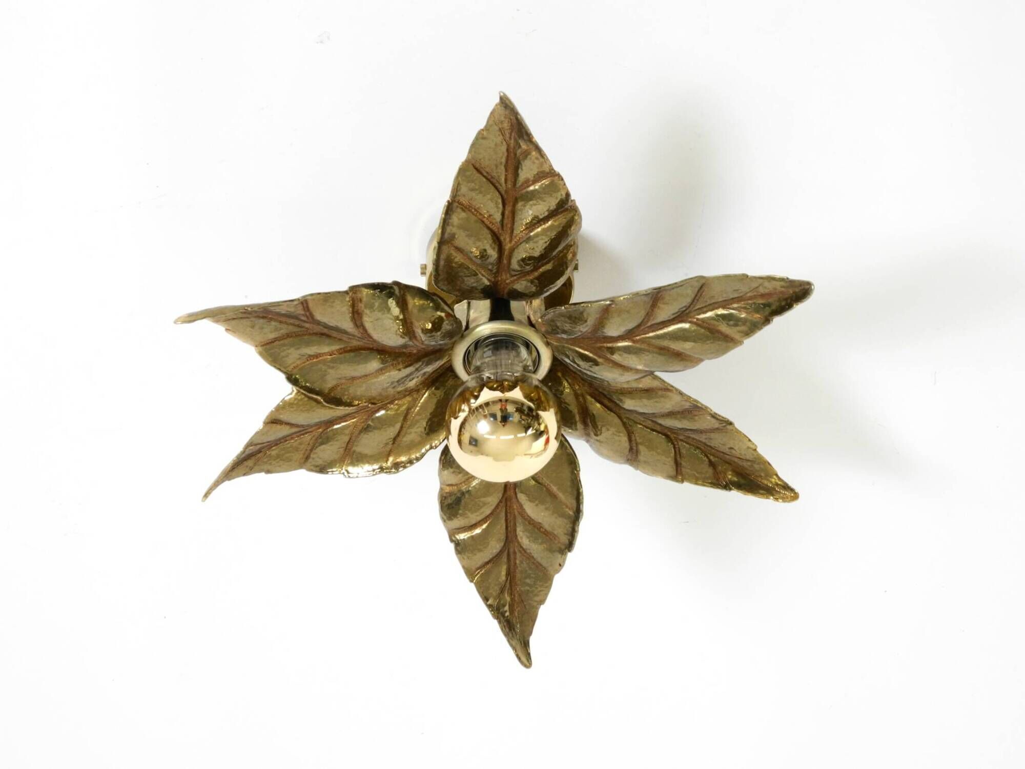 Beautiful brass ceiling or wall lamp from the 1970s by Willy Daro