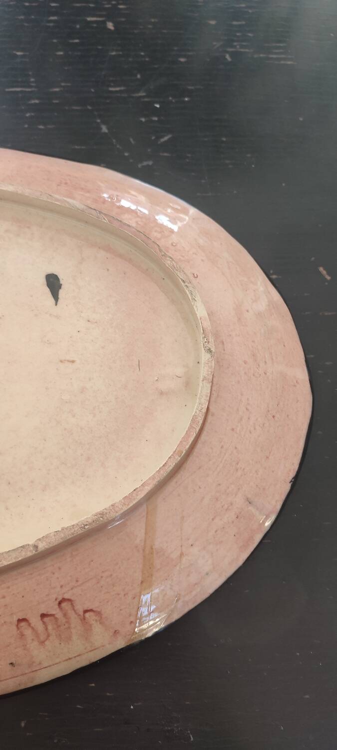 Large enamelled earthenware dish signed Tony Jaillet from the 1950s-60s.