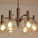 Chrome and glass vintage by Kaiser lights chandelier