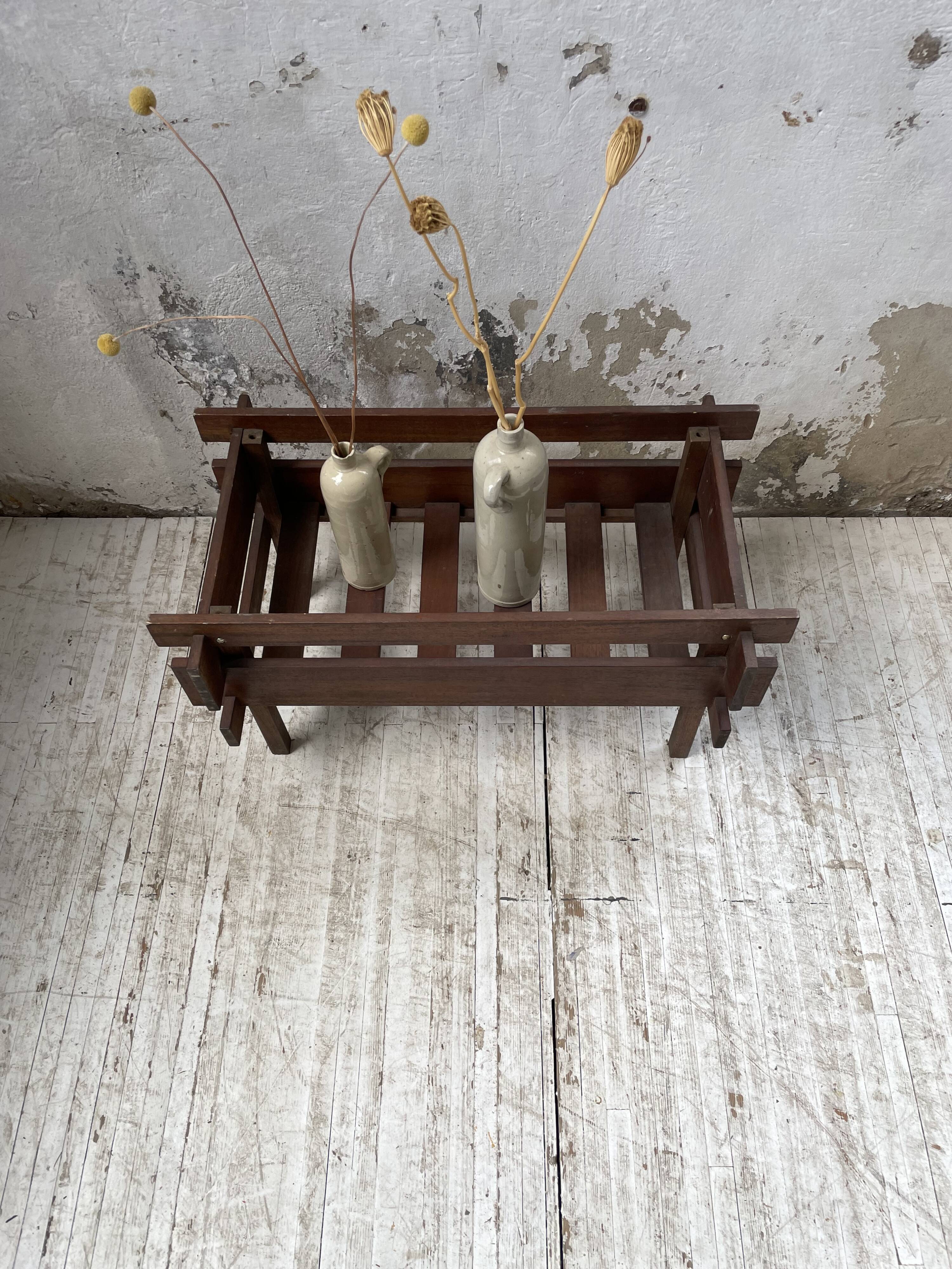 Small modernist oak planter from the 1950s