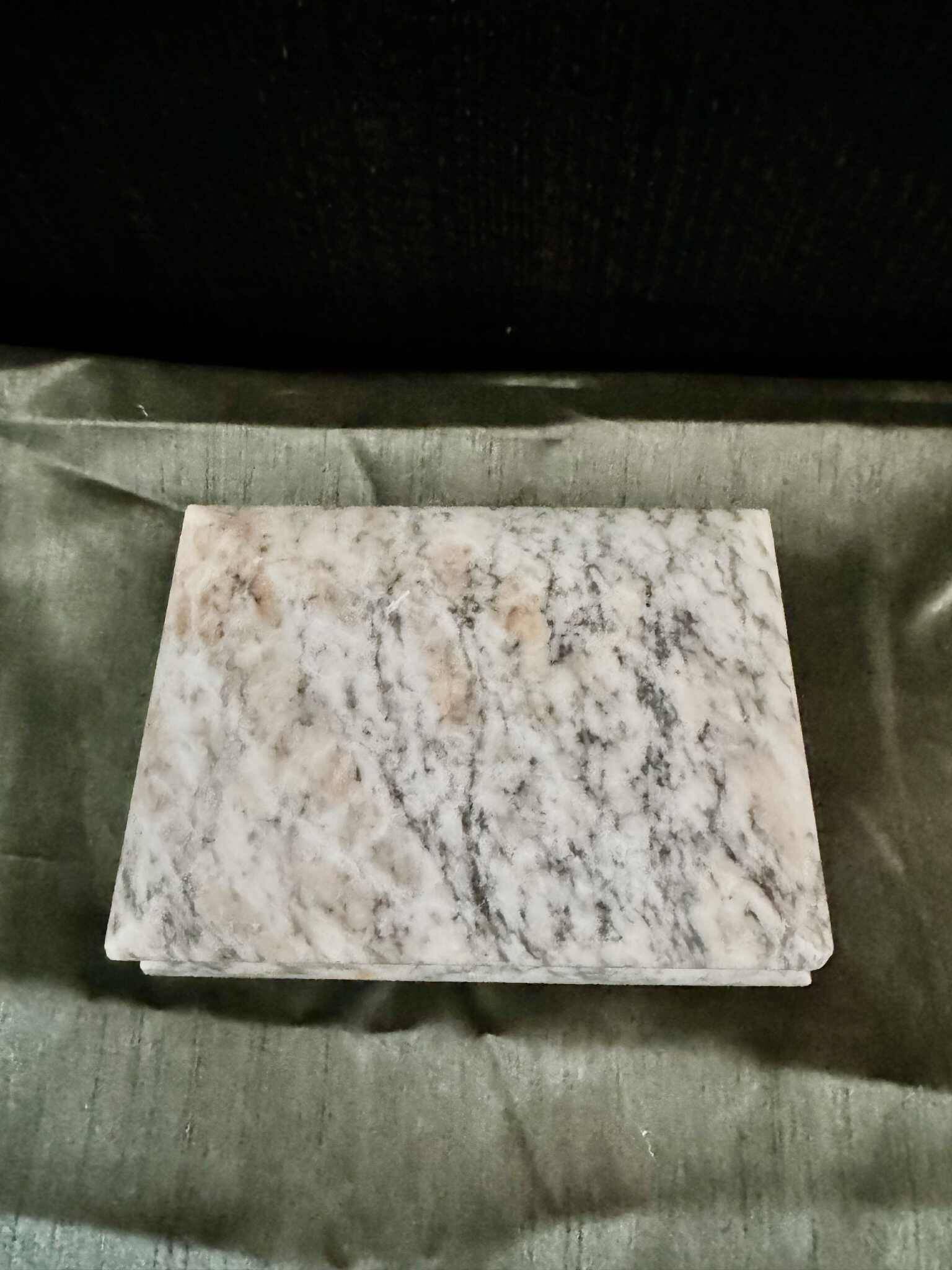 Ashtray, blue-grey marble box from the 1960s, vintage Italy.