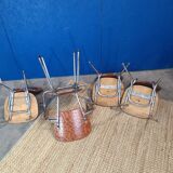 Suite of 4 comfort chairs lux circa 1950