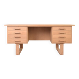 Mid-Century Oak Freestanding Desk by Torben Valeur & Henning Jensen for Dyr