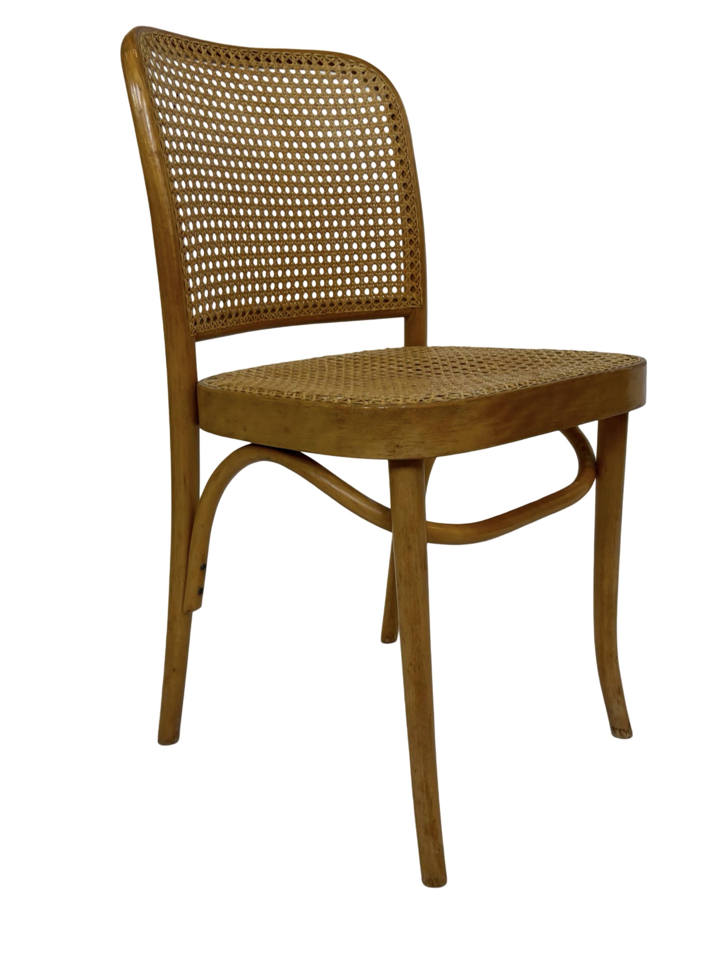 Vintage set of 4 Prague or 811 chairs, FMG Poland, Thonet Josef Hoffmann Design