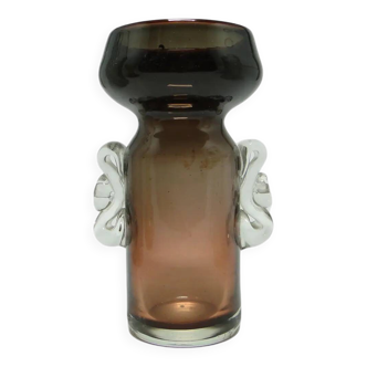 Mid-century modern vase, glass, Poland, 1970s.