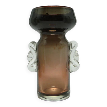 Mid-century modern vase, glass, Poland, 1970s.