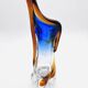 Large stretched glass sculpture vase from Bohemia – Cobalt blue, Amber